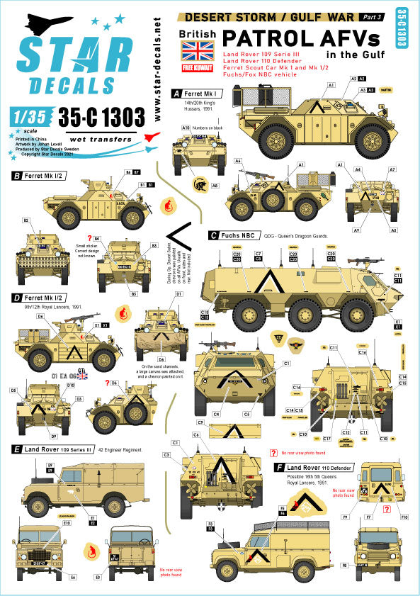 Star Decals 35-C1303 1:35 Desert Storm # 3