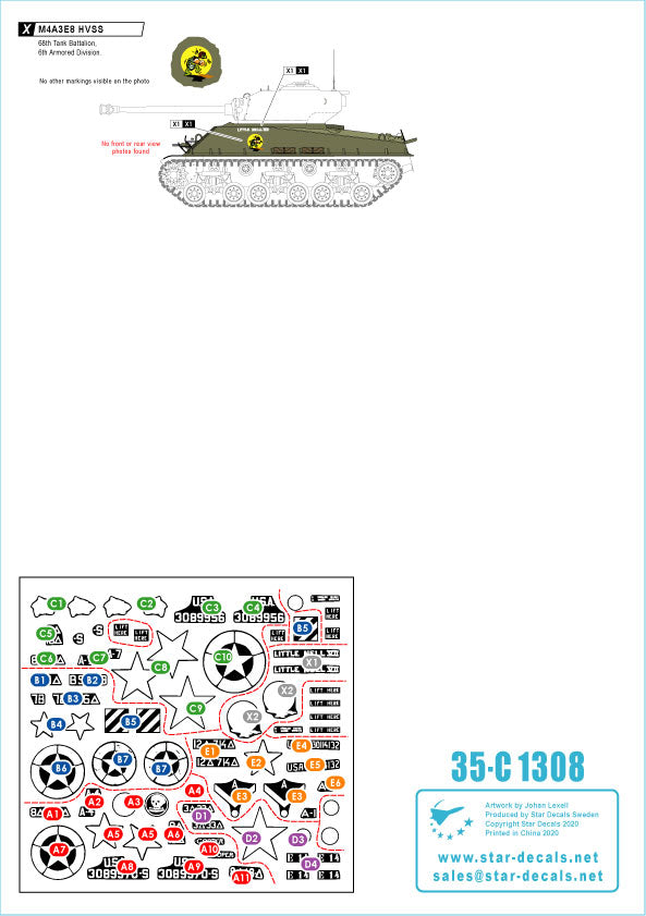 Star Decals 35-C1308 1:35 US Armored Mix # 1