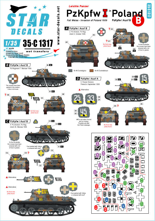 Star Decals 35-C1317 1:35 Pz.Kpfw.I in Poland