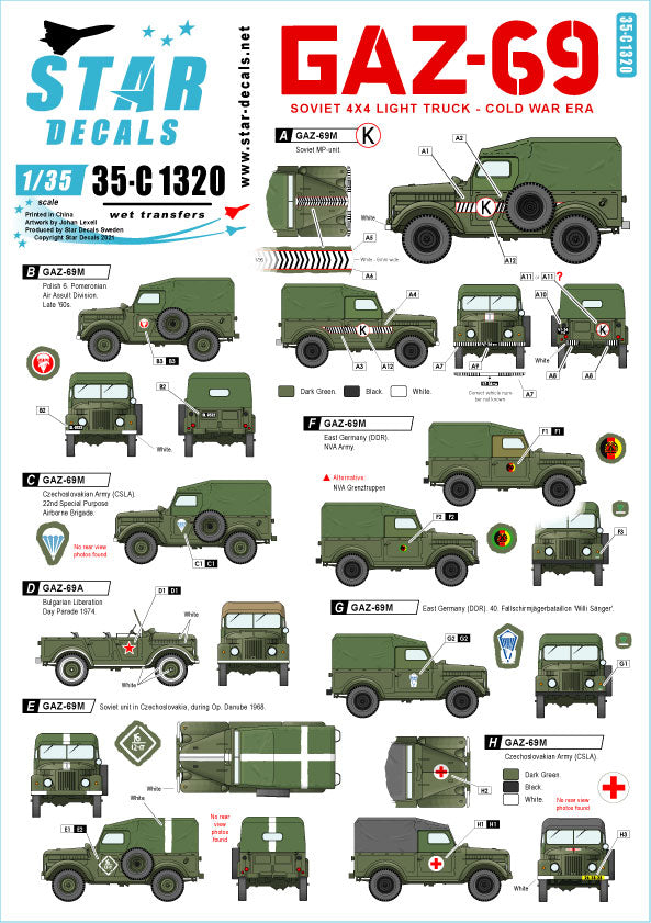 Star Decals 35-C1320 1:35 Soviet GAZ-69
