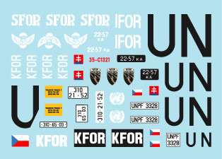 Star Decals Soviet UAZ-469 UN IFOR SFOR KFOR Bosnia Kosovo 1:35