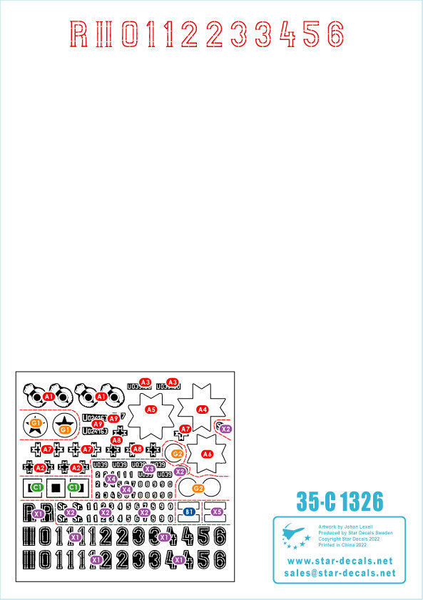 Star Decals 35-C1326 1:35 Axis Tank Mix # 8