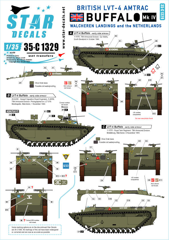 Star Decals 35-C1329 1:35 British LVT-4 Buffalo Mk.IV