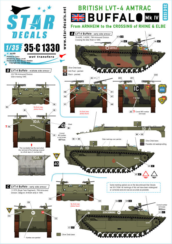 Star Decals 35-C1330 1:35 British LVT-4 Buffalo Mk.IV