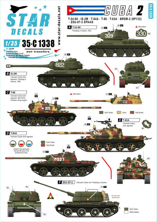 Star Decals 35-C1338 1:35 Tanks & AFVs in Cuba # 2