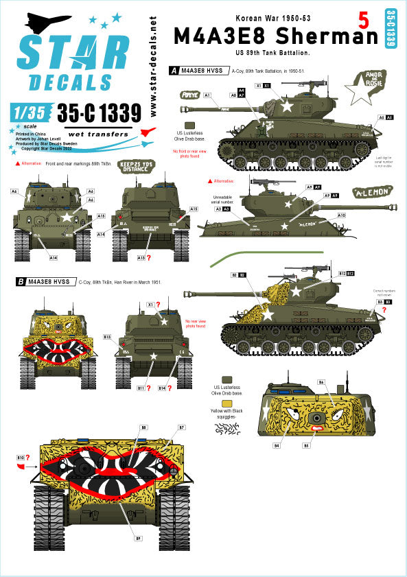 Star Decals 35-C1339 1:35 Korean War