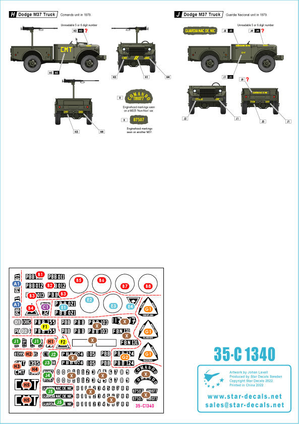 Star Decals 35-C1340 1:35 Nicaragua # 1