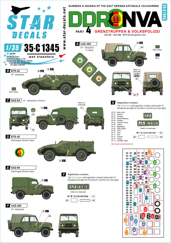 Star Decals 35-C1345 1:35 DDR-NVA # 4
