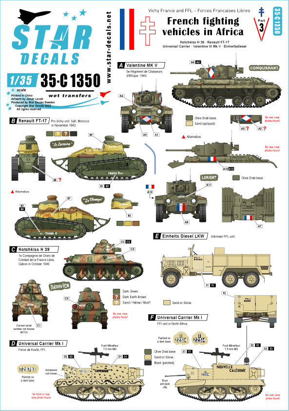 Star Decals 35-C1350 1:35 French fighting vehicles in Africa # 3