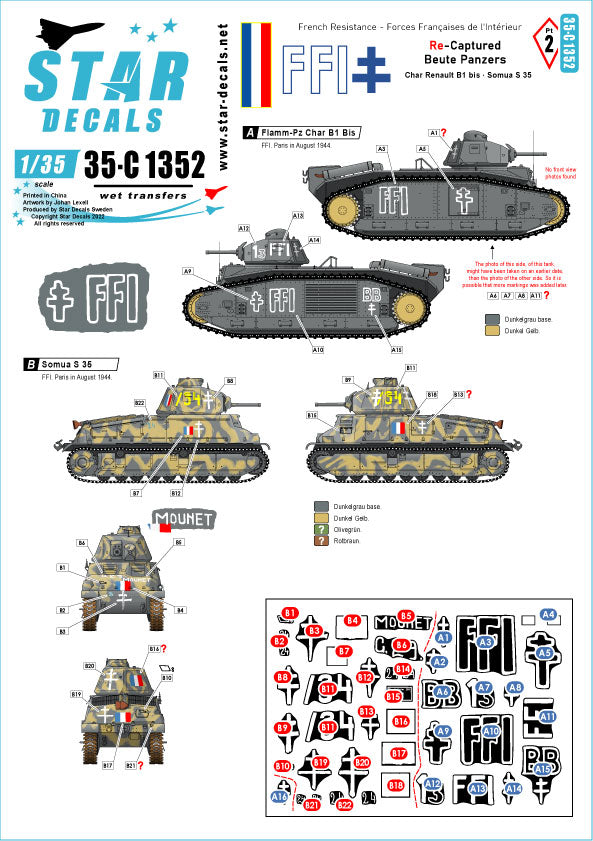 Star Decals 35-C1352 1:35 FFI # 1
