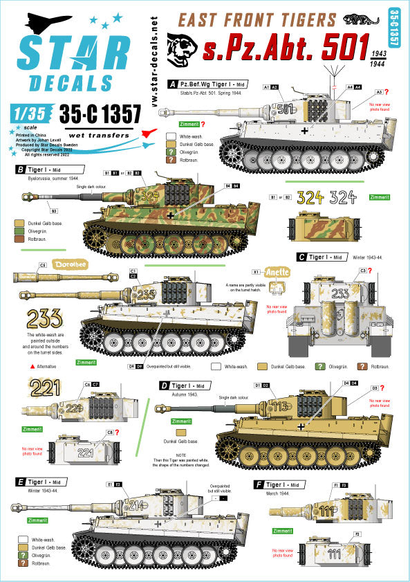 Star Decals 35-C1357 1:35 s.Pz.Abt