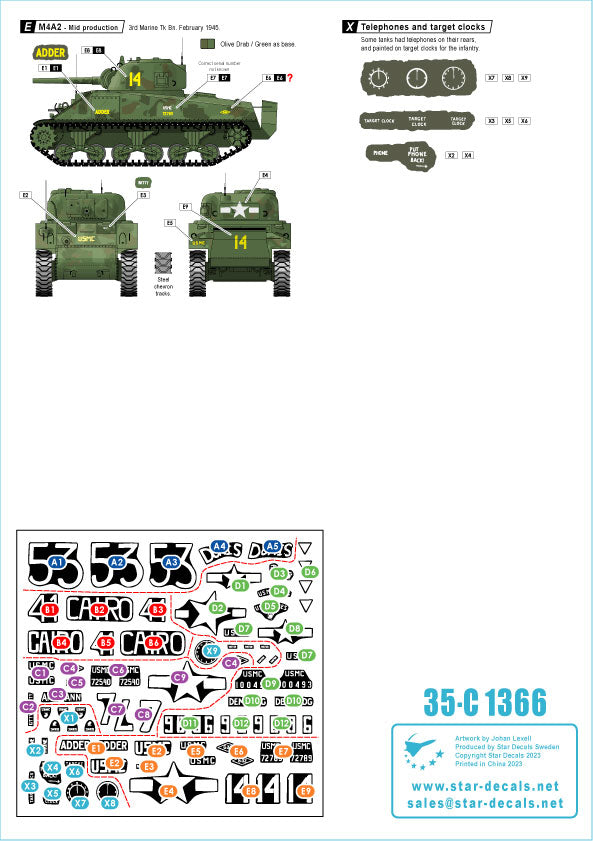 Star Decals 35-C1366 1:35 US PACIFIC WARS