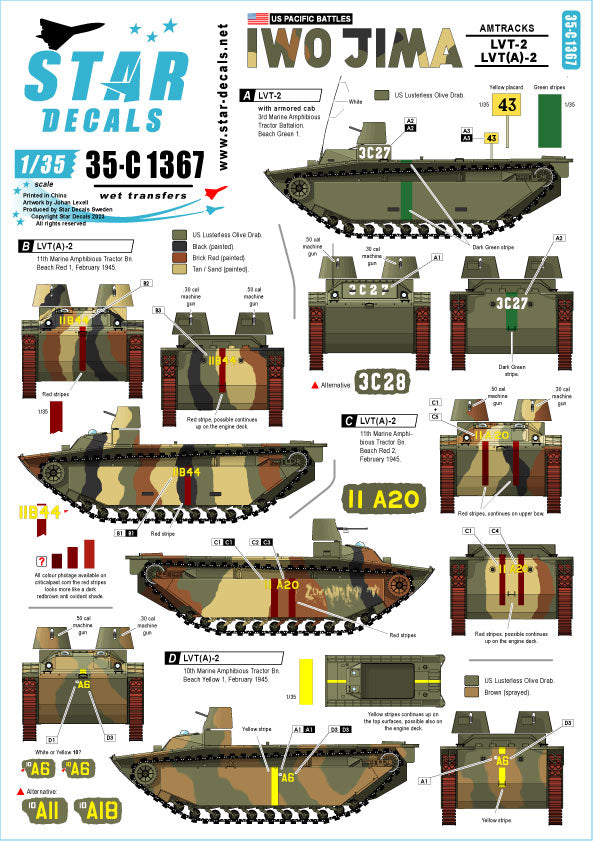 Star Decals 35-C1367 1:35 US PACIFIC WARS