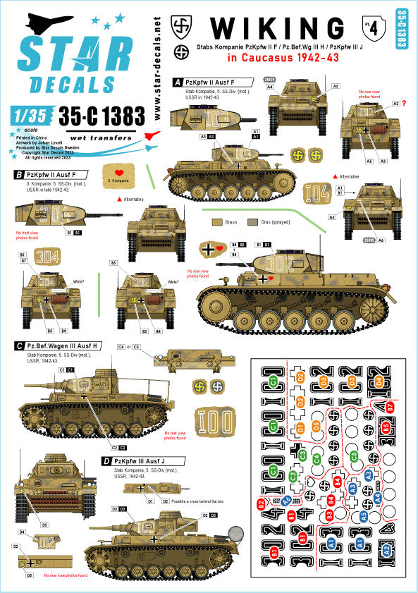 Star Decals 35-C1383 1:35 Wiking # 4