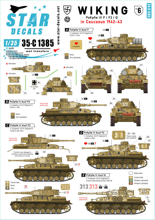 Star Decals 35-C1385 1:35 Wiking # 6