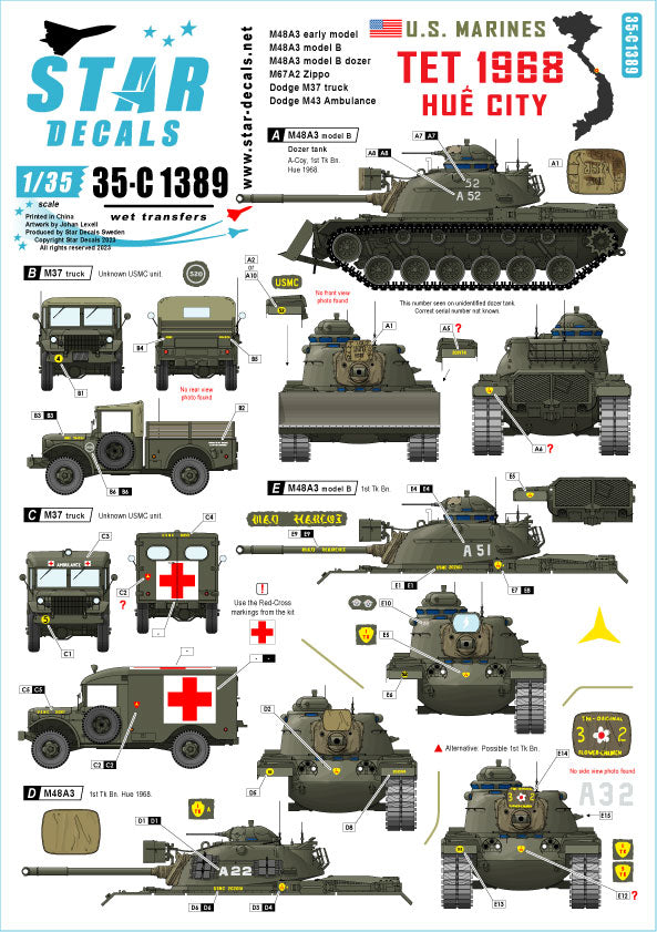 Star Decals 35-C1389 1:35 Tet 1968
