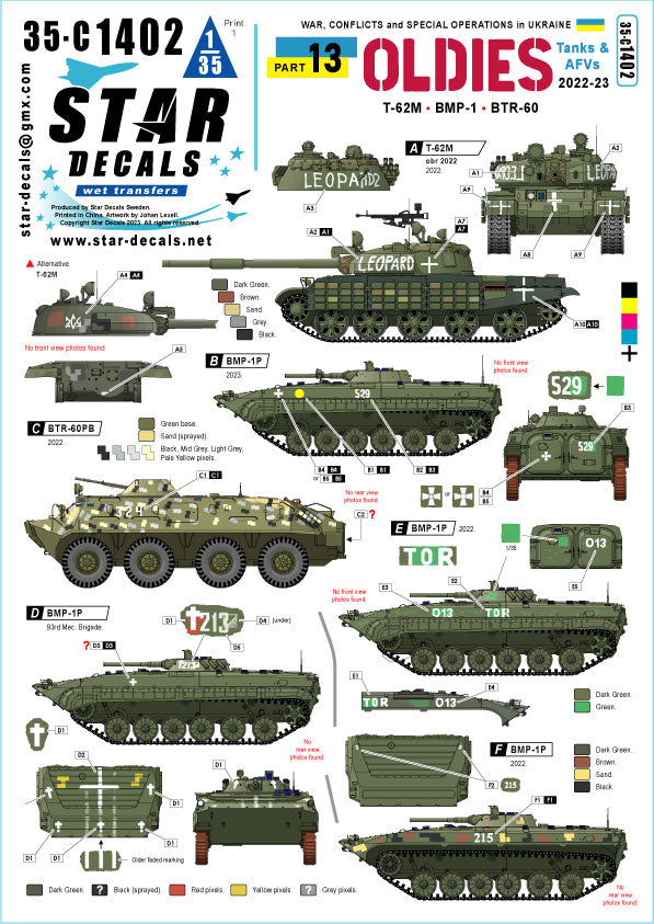 Star Decals 35-C1402 1:35 War in Ukraine # 13 Ukrainian Oldies