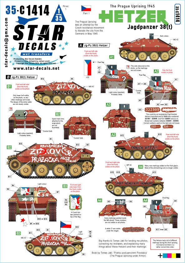 Star Decals 35-C1414 1:35 Hetzer