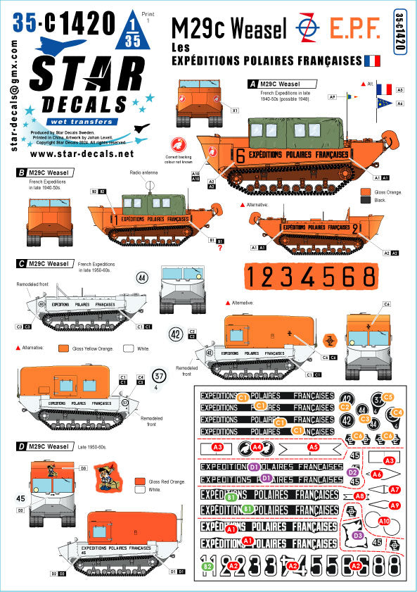 Star Decals 35-C1420 1:35 M29C Weasel