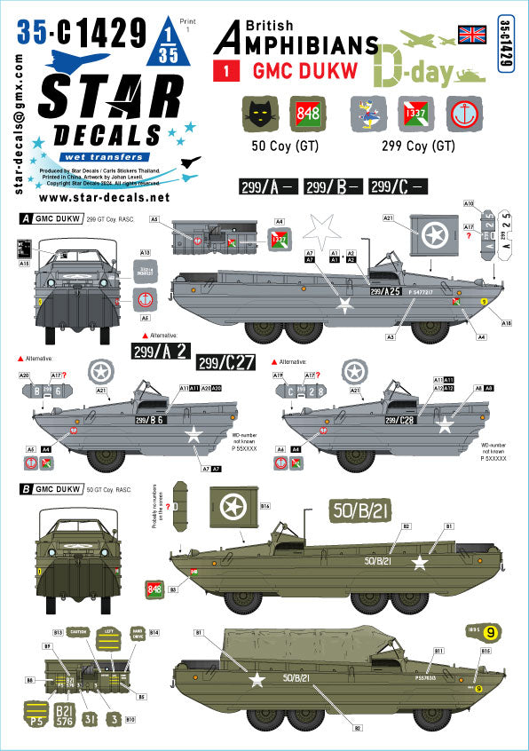 Star Decals 35-C1429 1:35 D-Day DUKW