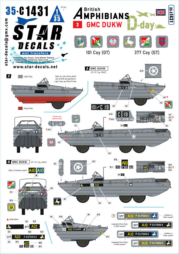 Star Decals 35-C1431 1:35 D-Day DUKW