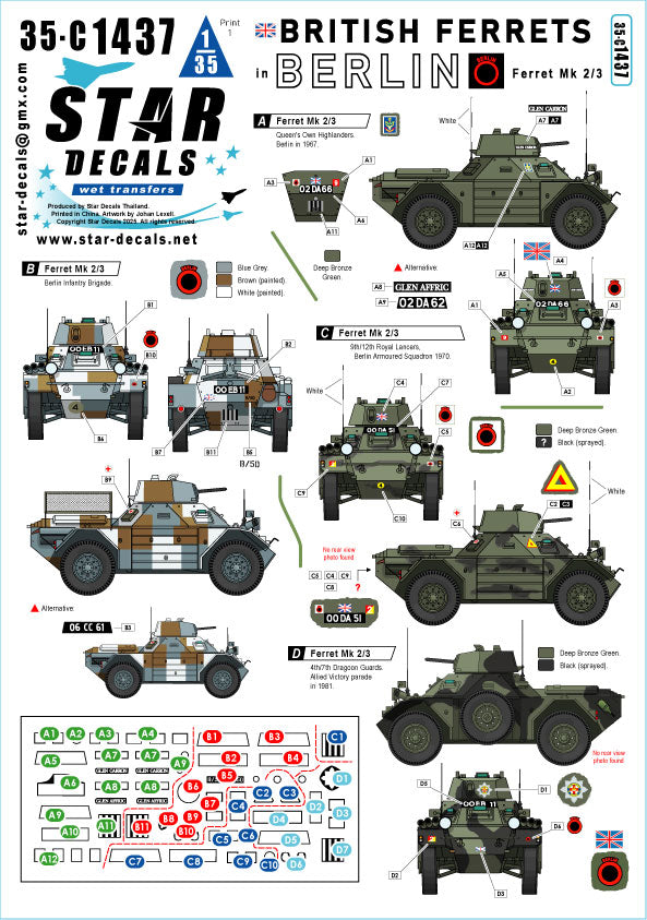 Star Decals 35-C1437 1:35 British Ferrets in Berlin