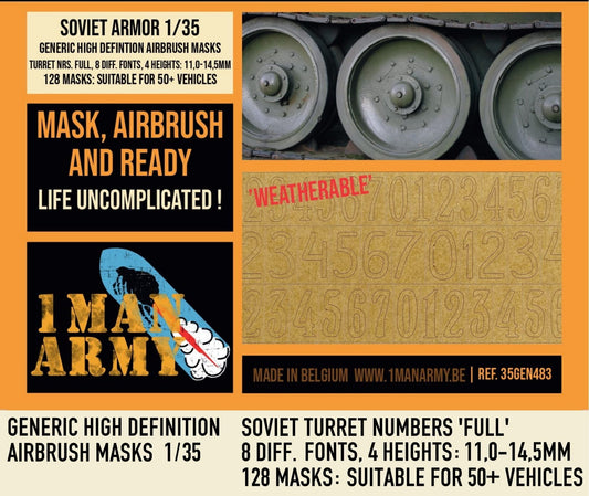1ManArmy 35GEN483 1:35 SOVIET Turret Numbers heights 11