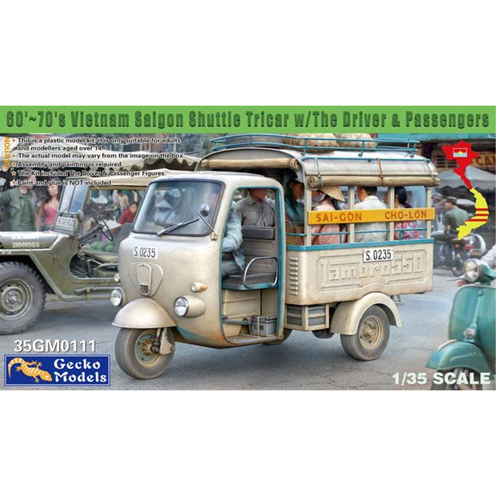 Gecko Models 35GM0111 60s-70s Vietnam Saigon Shuttle Tricar 1:35 Model Kit