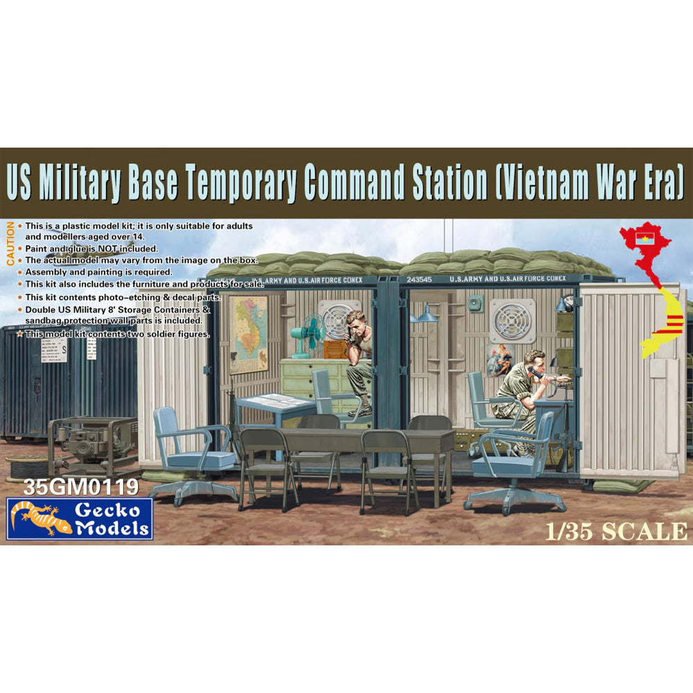 Gecko 35GM0119 US Military Base Temporary Command Station Vietnam 1:35 Model Kit