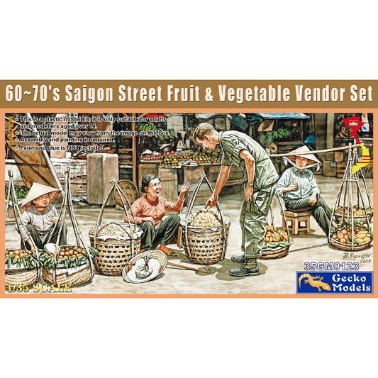 Gecko 35GM0123 60s-70s Saigon Street Fruit & Veg Vendor 1:35 Model Kit