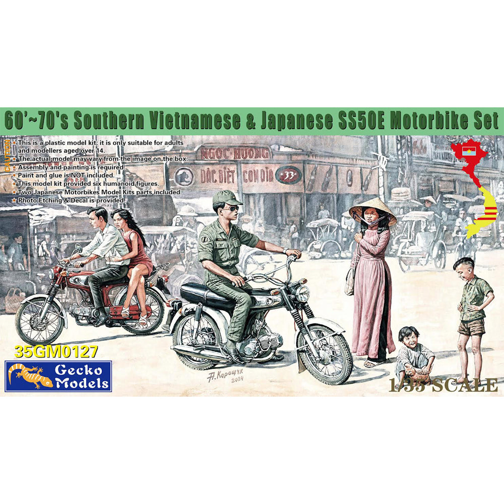 Gecko Models 35GM0127 60s-70s Vietnamese & Japanese SS50E Bike 1:35 Model Kit