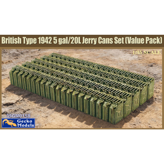 Gecko 35GM0158 British Type 1942 5 Gal/20L Jerry Cans Set 1:35 Model Kit