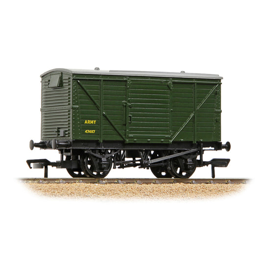Bachmann Branchline 37-806A LMS 12T Planked Ventilated Van ARMY Green OO Gauge