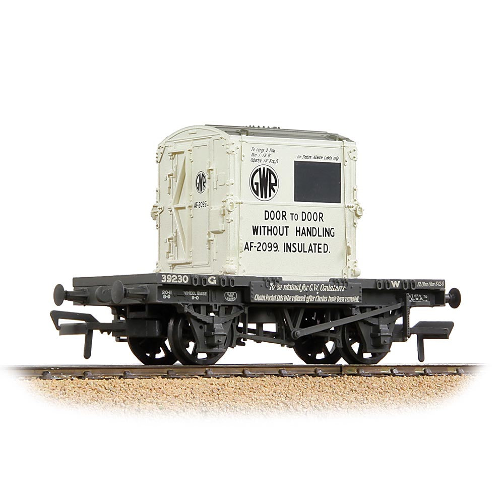 Bachmann Branchline 37-975B Conflat Wagon GWR Grey With 'GWR' AF Container [W, WL]