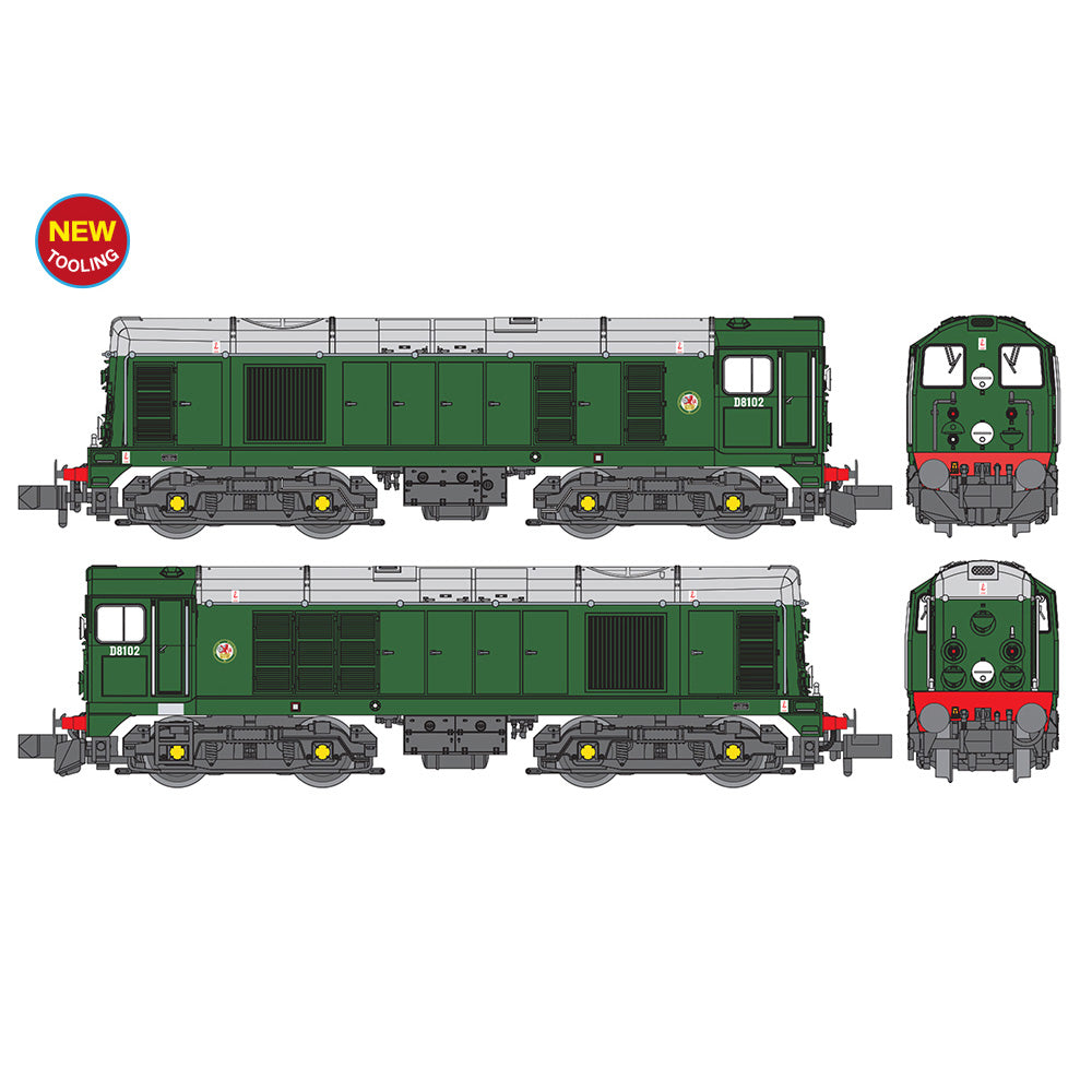 Graham Farish 371-030B Class 20/0 Disc Headcode & Tablet Catcher Recess D8102 BR Green (Roundel)