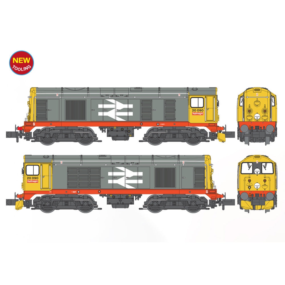 Graham Farish 371-039 Class 20/0 Disc Headcode 20090 BR Railfreight (Red Stripe)