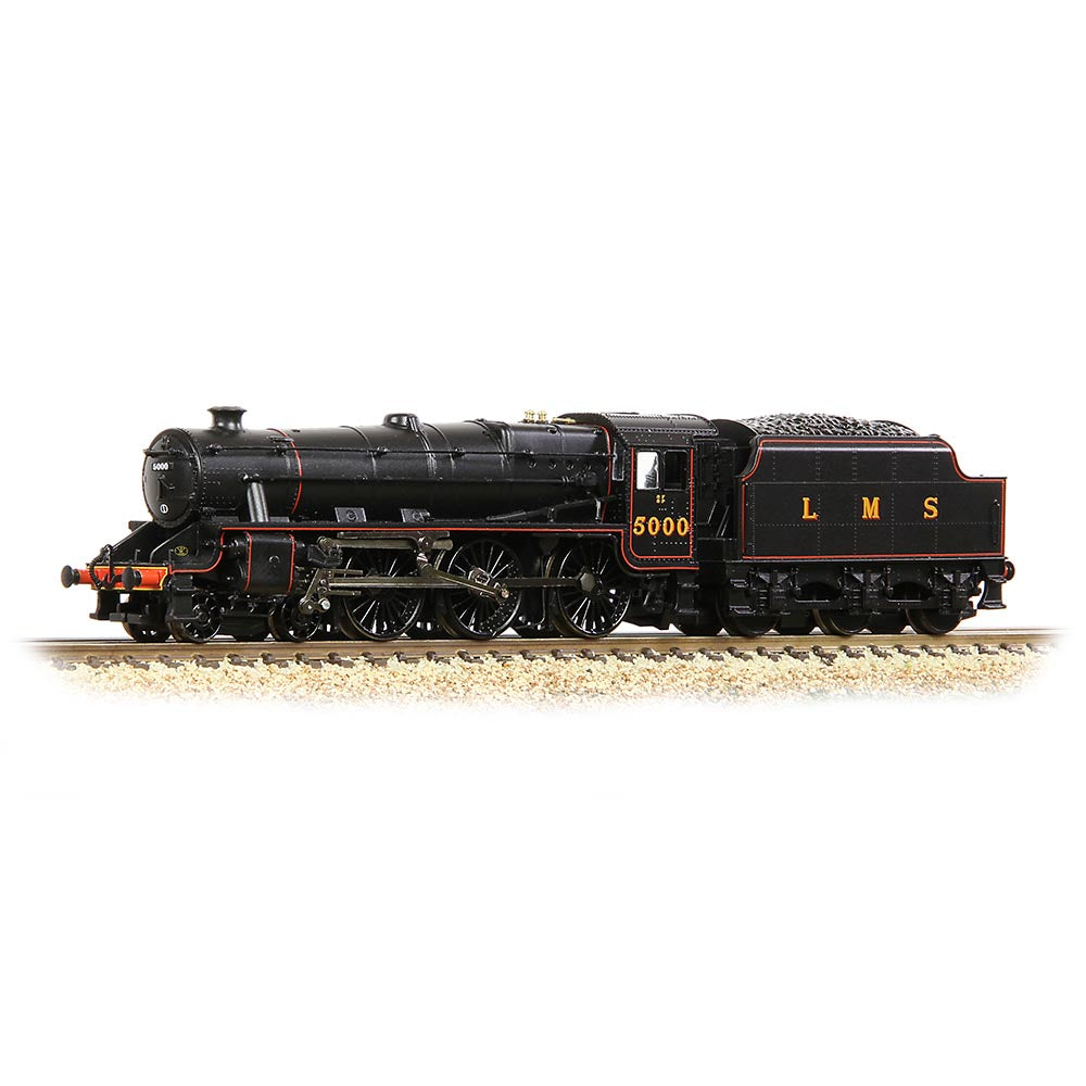 Graham Farish 372-135A LMS 5MT 'Black 5' w/Riveted Tender 5000 LMS Lined Black N Gauge