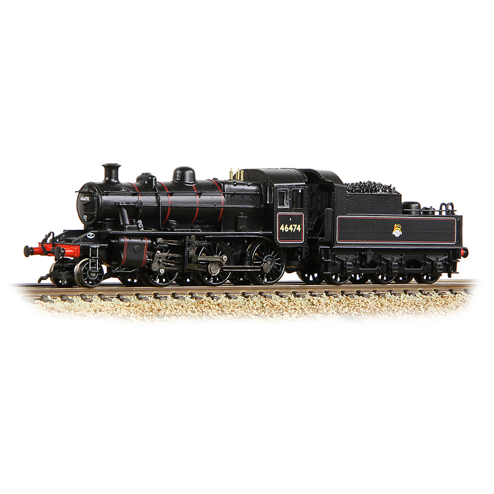 Graham Farish 372-626B LMS Ivatt 2MT 46474 BR Lined Black Early Emblem N Gauge