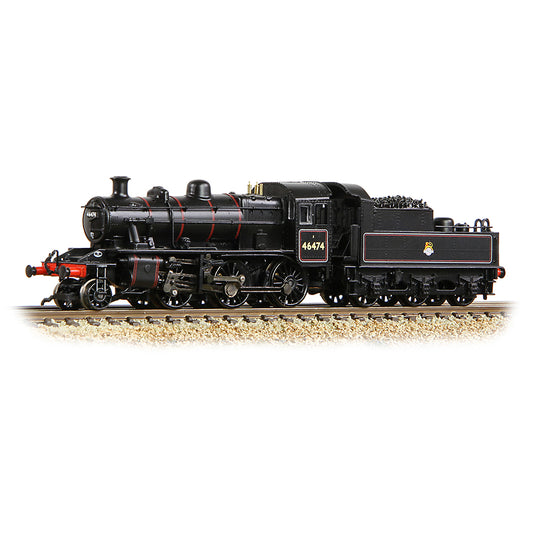 Graham Farish 372-626B LMS Ivatt 2MT 46474 BR Lined Black Early Emblem N Gauge