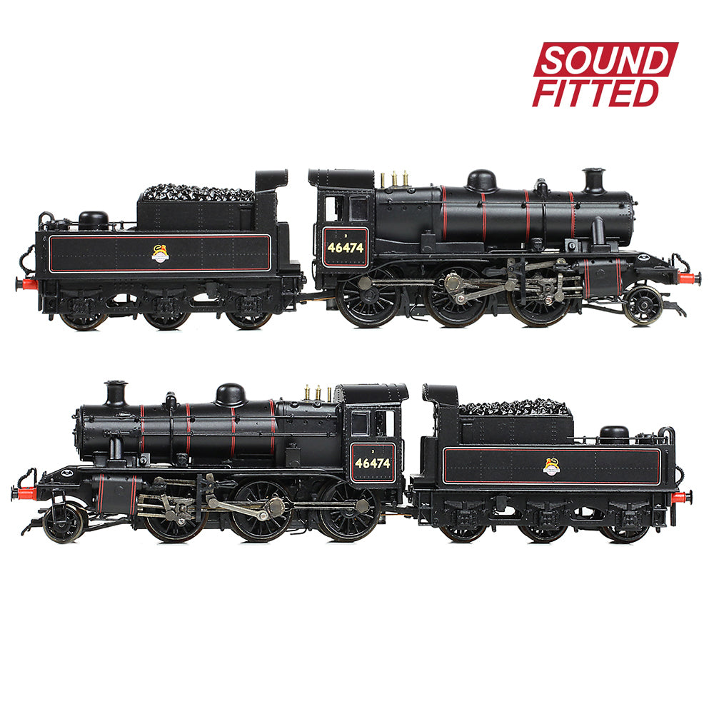 Graham Farish 372-626BSF LMS Ivatt 2MT 46474 BR Lined Black Early Emblem N Gauge
