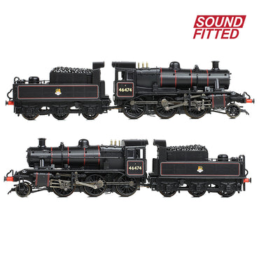 Graham Farish 372-626BSF LMS Ivatt 2MT 46474 BR Lined Black Early Emblem N Gauge