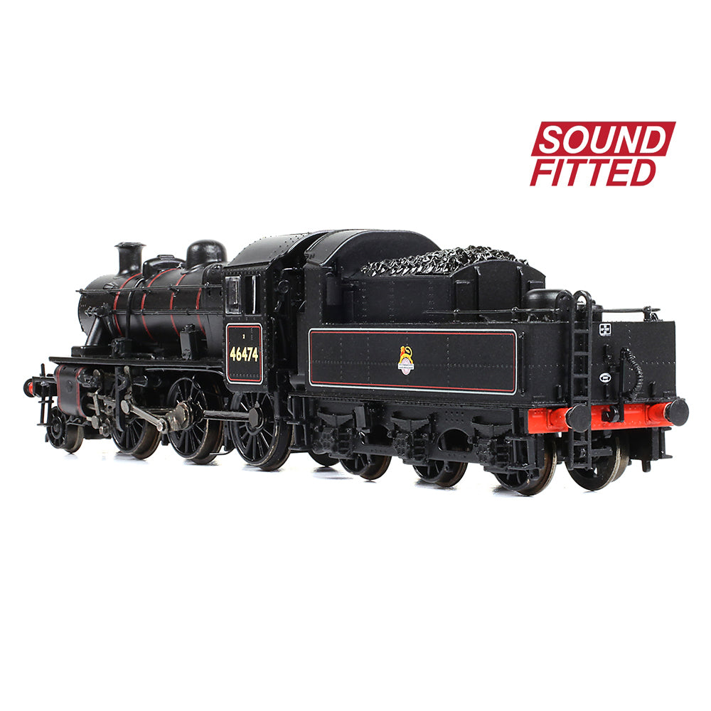 Graham Farish 372-626BSF LMS Ivatt 2MT 46474 BR Lined Black Early Emblem N Gauge
