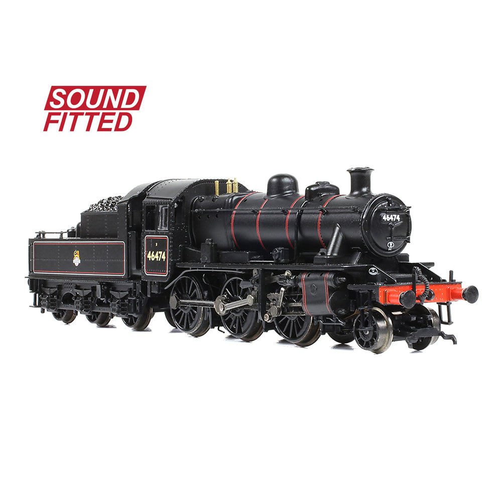 Graham Farish 372-626BSF LMS Ivatt 2MT 46474 BR Lined Black Early Emblem N Gauge
