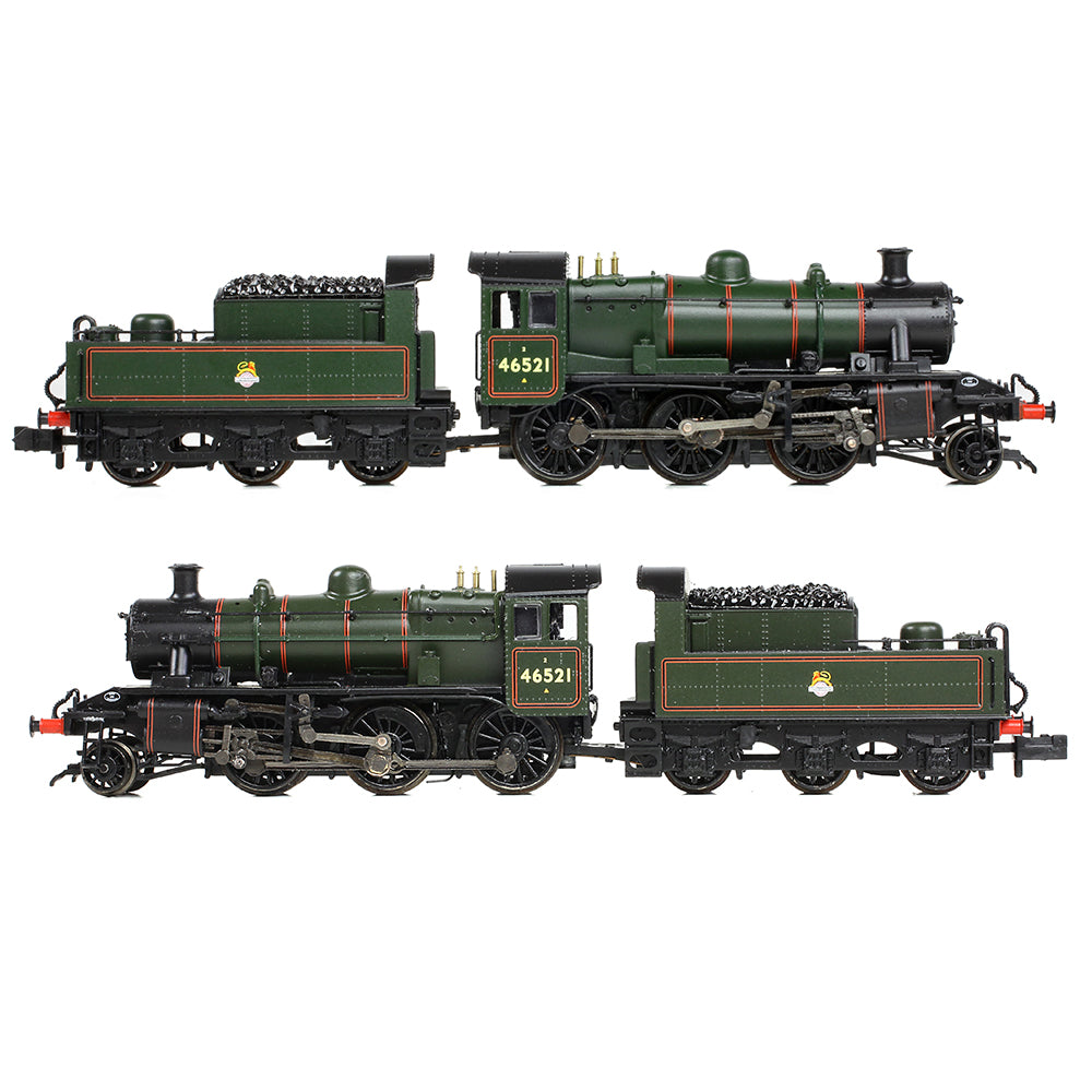 Graham Farish 372-630 LMS Ivatt 2MT 46521 BR Lined Green (Early Emblem) N Gauge