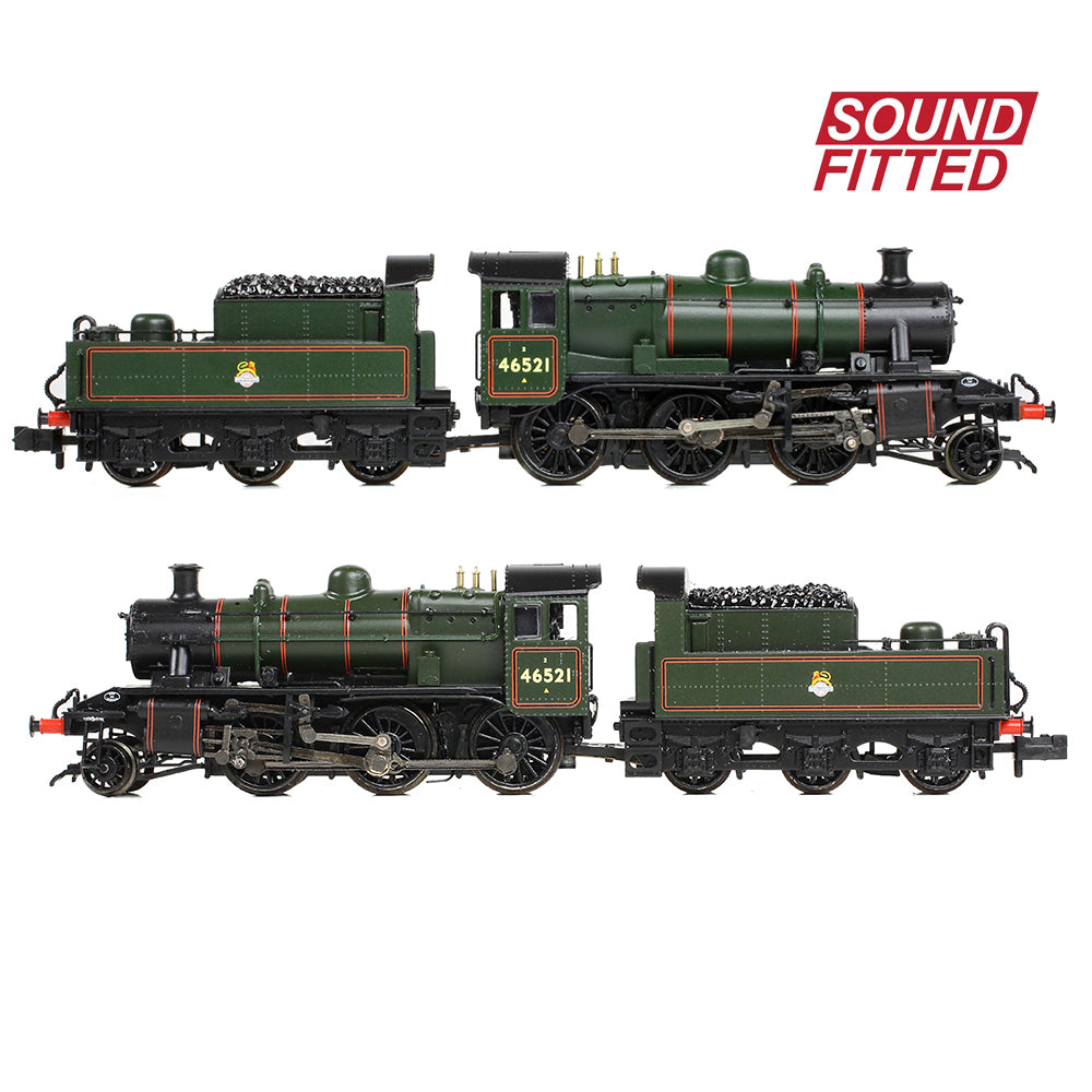 Graham Farish 372-630SF LMS Ivatt 2MT 46521 BR Lined Green Early Emblem N Gauge