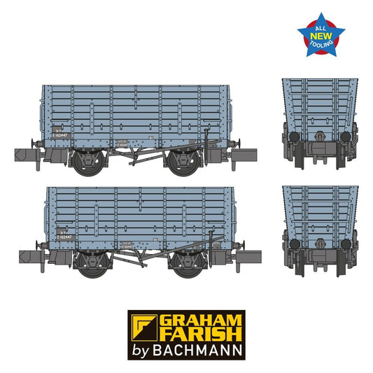 Graham Farish 373-377A LNER D12 Coal Hopper BR Grey N Gauge