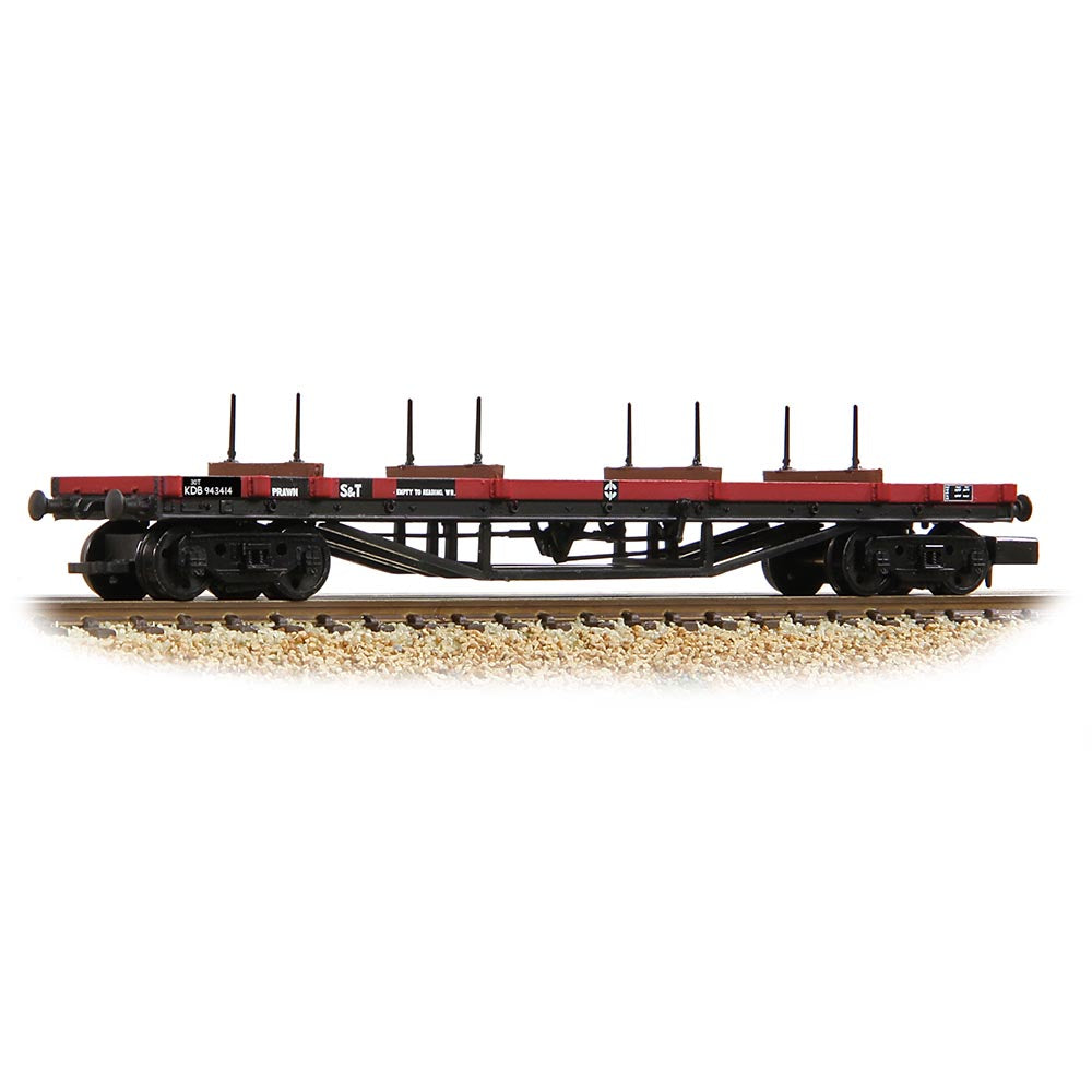 Graham Farish 373-925D 30T 'Prawn' Bogie Bolster BR Gulf Red [WL]