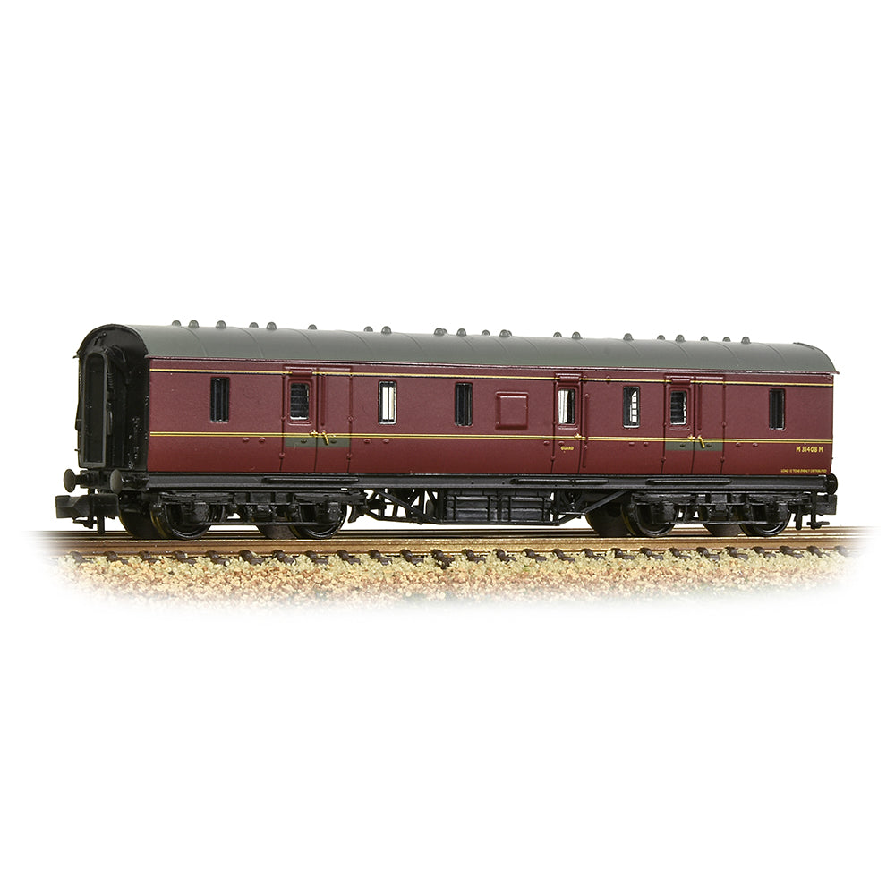Graham Farish 374-889A LMS Stanier 50ft Full Brake BR Maroon