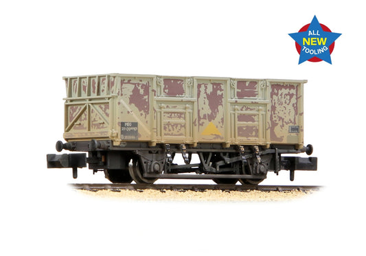 Bachmann 378-052A BR 24.5T Mineral Wagon BR Grey (TOPS) WEATHERED N Gauge