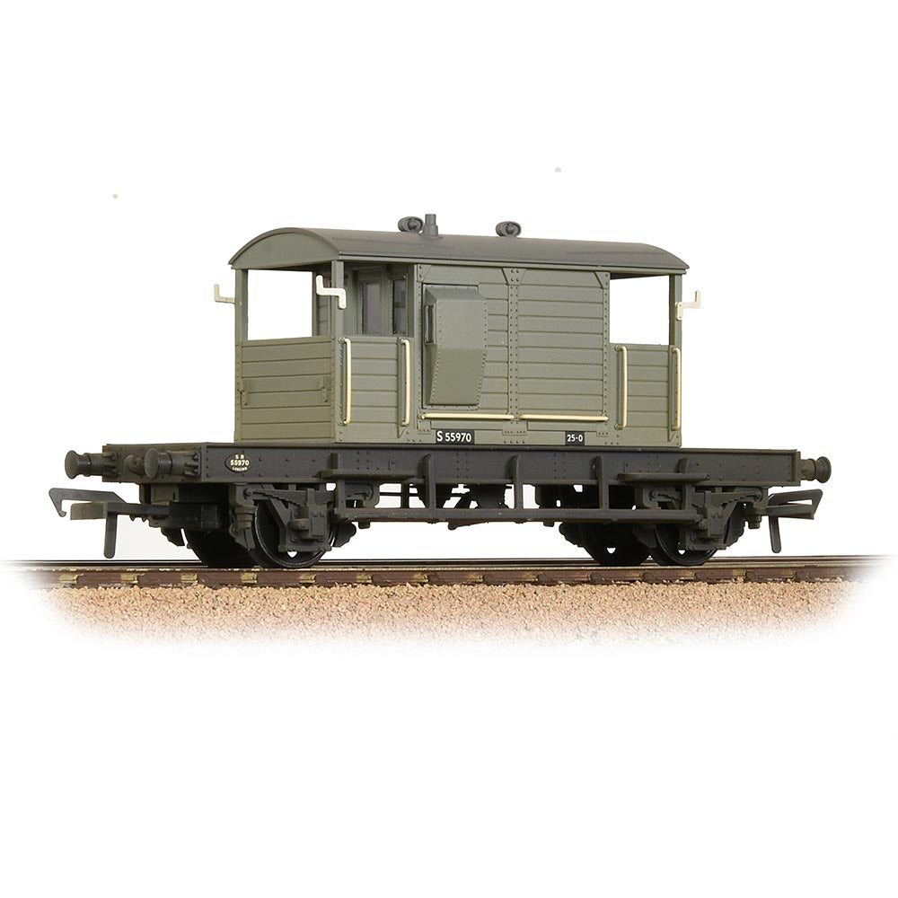 Bachmann Branchline 38-401B SR 25T 'Pill Box' Brake Van Left-Hand Duckets BR Grey Early [W]